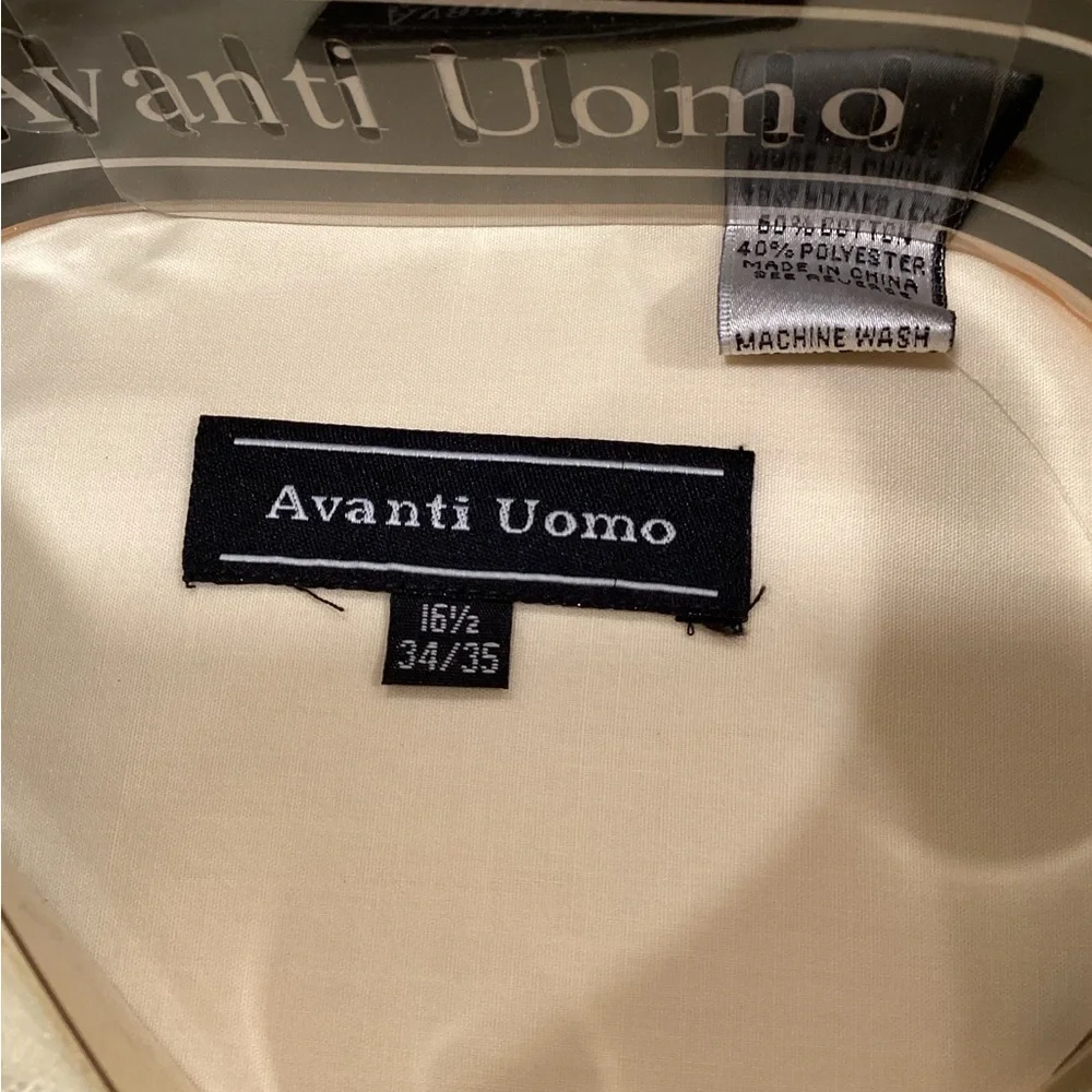Avanti Uomo Ivory Men's Dress Shirt with Tie - Picture 3 of 11